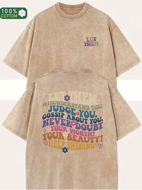 Let Them Graphic Tee - Beige Kids T-Shirt